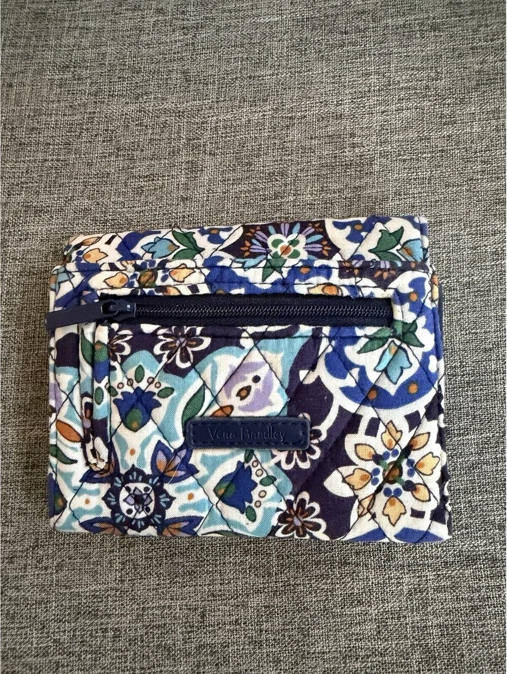 Vera Bradley RFID Mini Trifold Wallet In Lisbon Medallion